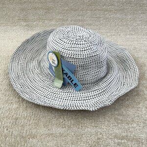 NWT Wallaroo Scrunchie Packable Black White Polka Dot Hat